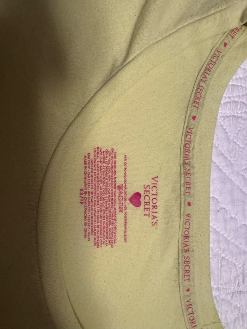 Victoria's Secret Lime Yellow & Pink Logo Nightgown Set - Picture 3 of 5